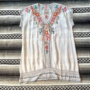 JOHNNY WAS embroidered dress